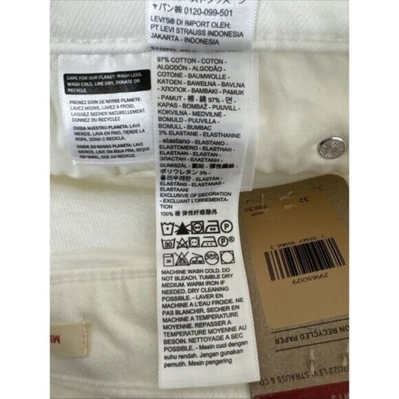 Levi’s Women's 32 Mid Length Midrise Denim Shorts Stretch Off White NWT 0602 - Picture 11 of 13